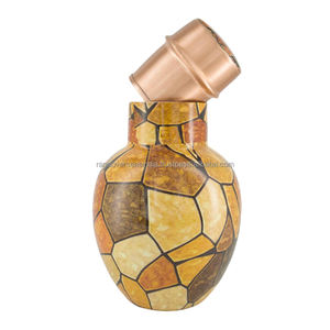 Botella de agua de cobre puro muy popular, jarra esmaltada impresa, con vidrio, sin BPA, Ideal para uso en oficina y dormitorio - Product Image 2