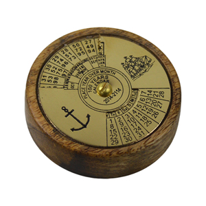 Calendrier Nautique Perpétuel Antique en Acrylique Noir et Laiton Brillant, 100 Ans, avec Boussole, Poids de Papier, Article de Voyage Marin, Cadeau - Product Image 5