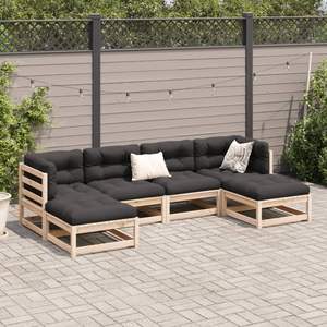 Conjunto de Sofás Modulares Grandes para Jardín, Madera de Pino Sólida Natural, Duradera y Elegante - Product Image 3