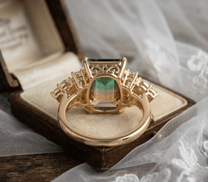 Trendy 925 Sterling <b>Silver</b> Fine Jewelry Art Deco Gold Plated <b>Ring</b> <b>Emerald</b> Cut Moissanite Eternity Wedding Engagement <b>Ring</b> - Product Image 4