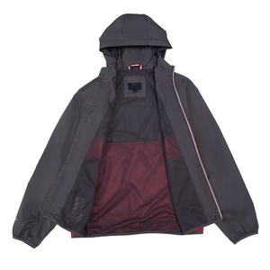 2026 Men <b>Black</b> Red Color Block <b>Windbreaker</b> Jacket Lightweight Hooded Zip Up Waterproof Outdoor Running Jacket Casual Custom OEM - Product Image 3