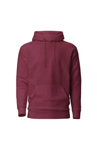Men's Green Hooded Sweatshirt Regular Fit Solid Color Cotton Knitted Casual Pullover Autumn Wear - Product Image 2
