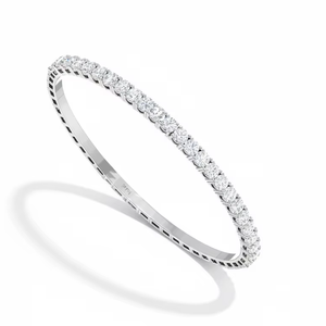 Bracelet rond mi-chemin flexible pour femme en or jaune 14K et diamants naturels avec 33 diamants plaqués rhodium | 2.00Ctw Luxury - Product Image 1