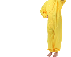 Yellow Full Body Waterproof one piece auto racing Rain Suit Unisex Children Polyester All Seasons Wear - Product Image 1