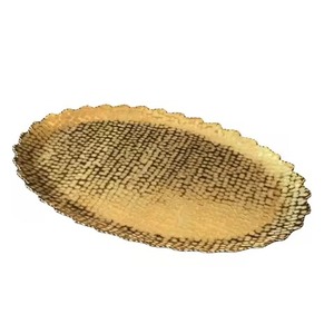 Plateau de service rectangulaire moderne en acier inoxydable de qualité alimentaire avec poignées dorées, design moderne, vaisselle durable pour les fêtes - Product Image 6
