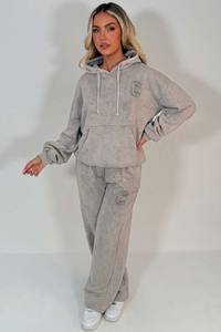 Conjunto Deportivo de Invierno para Mujer, con Capucha, Lavado Ácido, Transpirable, 100% Algodón, Ecológico, Informal - Product Image 4
