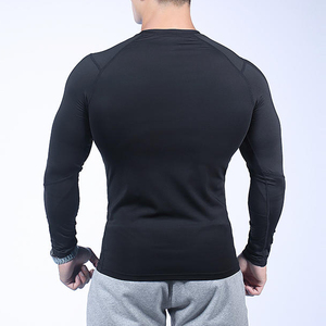 Men Long Sleeve Compression Shirt White Slim Fit Quick Dry Sporty O-Neck Base <b>Layer</b> Top baseball compression top Shirt For Sale - Product Image 2