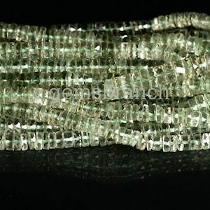 Perles d'améthyste verte naturelle facettées en forme de pneu Heishi 5-6mm, perles de pierres précieuses d'améthyste en vrac pour la fabrication de bijoux, prix de gros - Product Image 3
