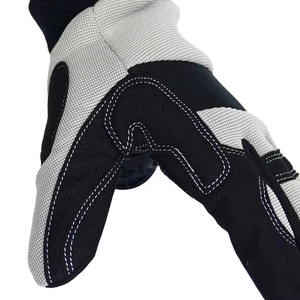 Gants de travail en cuir microfibre doux et sûrs avec logo personnalisé, gris et noir, pour la construction, protection des mains - Product Image 5