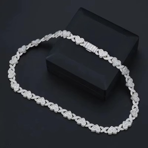 Collar con Colgante de Corazón Baguette, Joyería Fina, Plata S925, Moissanita, Joyería de Lujo - Product Image 1