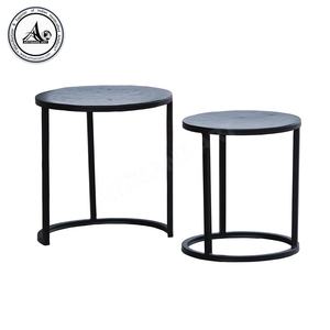 Modern Industrial Black Metal Nesting <b>Tables</b> Set 2 Durable Minimalist Circular Side <b>Tables</b> Space Saving <b>End</b> <b>Tables</b> <b>Living</b> <b>Room</b> - Product Image 3