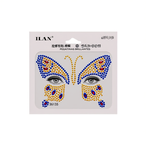 Pegatinas faciales con diamantes de imitación Iln, diseño de mariposa para decoración facial 36135 - Product Image 2