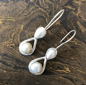 Boucles d'oreilles en perles et pierres précieuses, argent sterling 925, forme goutte d'eau classique, pour femmes, à porter au quotidien - Product Image 2