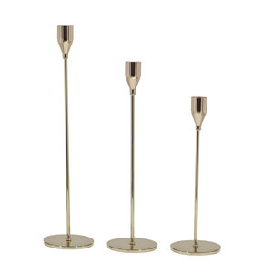 Ensemble de 3 chandeliers en bronze martelé, porte-bougies en métal, décoration de table de mariage nordique - Product Image 2