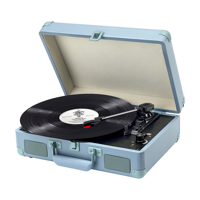 Classic Design Portable Retro Vinyl Turntable with Bluetooth Speaker
