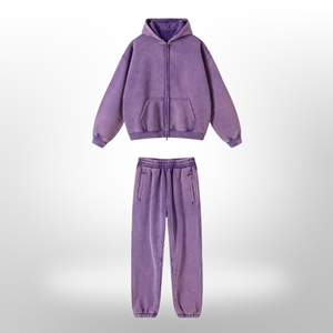 Ensemble de survêtement athlétique 2 pièces pour homme : sweat à capuche court zippé uni et pantalon de survêtement large - Product Image 3