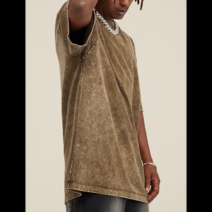 Nouveau design, été, léger, 100% coton, écologique, surdimensionné, impression de logo personnalisée, col rond, manches courtes, t-shirts pour hommes - Product Image 3