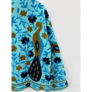 Handcrafted Cotton Embroidered Reversible Eco-Friendly Peacock Boho Chic Suzani Winter Coat for <b>Women</b> - Product Image 6