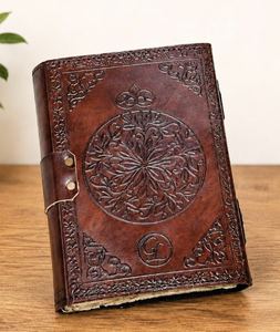 NEW ERA Vintage Feather Journal Thread Sewing Bound Genuine Leather Cotton Paper Stone Deckle Edge 120 Sheets Gift - Product Image 2