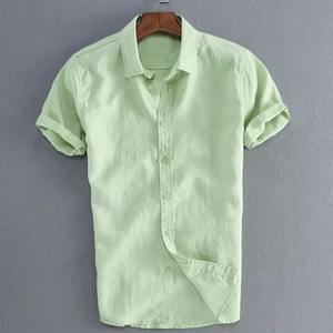 Camisas Casuales de Manga Corta para Hombre OEM 2026, Tallas XS-3XL, Estilo Urbano, Cuello con Botones, Color Sólido, para Vacaciones - Product Image 2