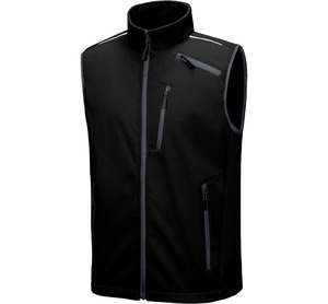<b>Men's</b> Green Sleeveless Zippered <b>Vest</b> Stand Collar Casual Windproof Outerwear Autumn Solid Color Velour Plus Size Polyester - Product Image 3