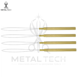 Golden Textured Grip Hair Extension Loop <b>Needle</b> Micro Ring Wire Pulling Hook <b>Threader</b> Tool Professional Salon Equipment - Product Image 2