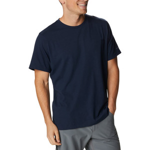 Camiseta de Manga Corta con Cuello Redondo para Hombre, Color Azul Marino, 100% Algodón, Corte Regular, Informal, Color Sólido, Tejido de Punto Jersey - Product Image 3