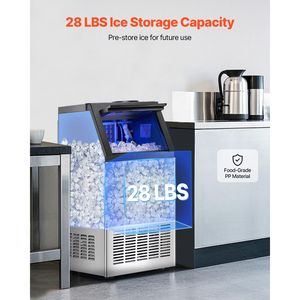 Macchina per il ghiaccio commerciale da 36 cubetti, produzione in 15 minuti, autoportante, capacità di stoccaggio 28 libbre, funzionamento 24 ore su 24, capacità totale 120 libbre - Product Image 3