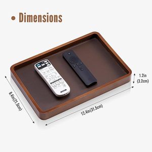 Bandeja de servir rectangular de madera con etiqueta privada y acabado premium para un servicio elegante y decoración de la mesa. - Product Image 4