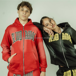 Conjunto de Sudadera con Capucha y Pantalones Deportivos Anchos de Algodón Grueso de Invierno de Alta Calidad Personalizados, Unisex, Transpirables, Estilo Urbano - Product Image 2