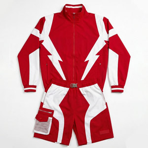 New Arrival <b>Jacket</b> Windbreaker Tracksuit Print Zip up Nylon Two Piece Windbreaker Short Set <b>Men</b> - Product Image 1