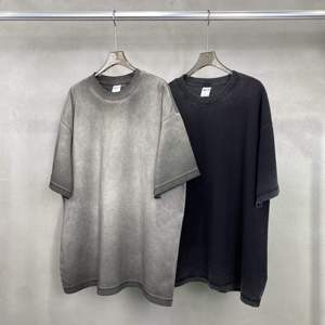 Camiseta de Hombre 100% Algodón, Nueva Colección Primavera-Verano, Estilo Retro Casual, Transpirable, 275g, Teñido Inverso, Deshilachado, Lavado - Product Image 2