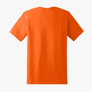 Men's <b>Orange</b> Solid Short Sleeve <b>T</b>-<b>Shirt</b> O-Neck Regular Fit Casual Knitted Style 100% Cotton Jersey Fabric - Product Image 5