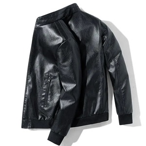 New Fashion Autumn Winter Warm Breathable Male Leather Motorcycle Jackets Stand Collar Zipper <b>Coat</b> with Cow Skin for Men - Product Image 2