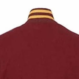 Veste universitaire personnalisée avec logo, manches en cuir, broderie noire, pour couple, style baseball, hiver, pour homme - Product Image 5