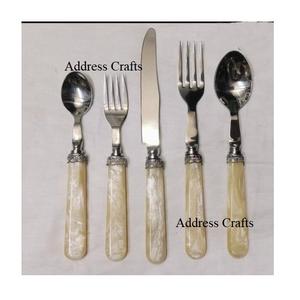 Cubiertos Ecológicos de Acero Inoxidable 18/10 con Mango de Resina, Juego de Cubiertos de Lujo de 5 Piezas, Tenedor, Cuchara, Cuchillo, Vajilla - Product Image 5