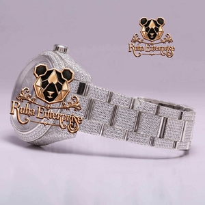 Moissanite Quartz Luxury Stainless Steel Fashion <b>Watch</b> - Product Image 5