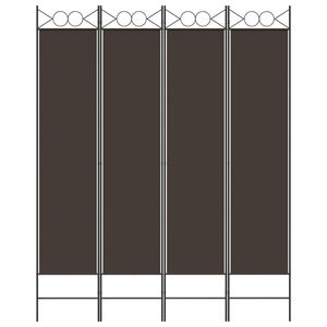 ฉากกั้นห้องผ้าสีน้ำตาล 4 แผง ขนาด 63"x78.7" พร้อมฉากกั้น - Product Image 3