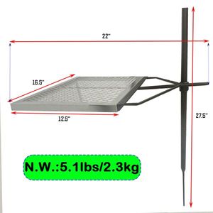 Grille de camping rotative en acier robuste, réglable à 360 degrés, pour foyer extérieur, portable, pour équipement de cuisine en plein air - Product Image 3