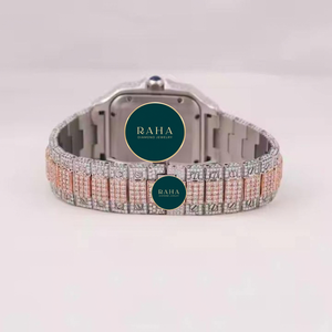 Luxury Unisex Stainless Steel Round <b>Watch</b> with Diamond Bezel and Band Analog <b>Mechanical</b> Movement Water Resistant Butterfly Clasp - Product Image 6