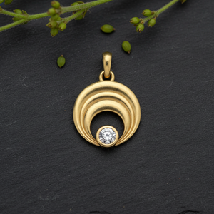 Collar con Colgante Circular Moderno de Oro de 14k al por Mayor, Fabricante Personalizado, Joyería con Diamantes Cultivados en Laboratorio VVS1 con Engaste de Bisel - Product Image 4