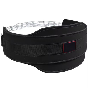 Dip Belt with Chain Double D-Ring Weightlifting <b>Back</b> <b>Support</b> Strap Home Gym Equipment Waist Belt Kettlebell Barbell Gym Belt - Product Image 1