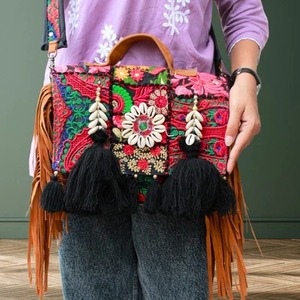 Premium Quality Kambhari <b>Patchwork</b> Black Color Boho Hand <b>Bag</b> Available for Affordable Price from India - Product Image 5