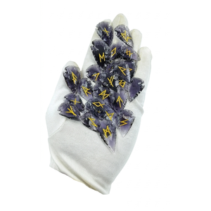 High quality iolite stone arrowhead rune <b>set</b> <b>Crystal</b> Rune Wicca Energy natural stone for Divination and Intuition Meditation - Product Image 2