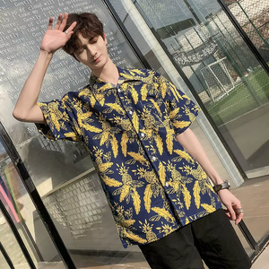 เสื้อเชิ้ตพิมพ์ลายฮาวายสำหรับผู้ชาย สไตล์อินเทอร์เน็ตเซเลบริตี้ แฟชั่นเท่ๆ ใส่ไปเที่ยวทะเล ทรงหลวม ไซส์ใหญ่ แขนสั้น หล่อๆ - Product Image 3