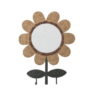 Adorable forme jonc de mer miroir décoration murale Design traditionnel Vintage Art Home Decor vente en gros de l'artisanat du Vietnam - Product Image 1