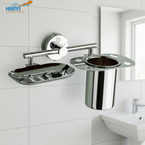 Juego de Jabonera y Vaso de Pared Ecológico y Moderno con Diseño Elegante para Hoteles y Baños Domésticos - Product Image 1