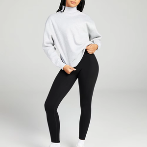 Custom Women <b>Mock</b> <b>Neck</b> Sweatshirt Oversized Pullover Fleece Casual Long Sleeve Streetwear <b>Top</b> - Product Image 1