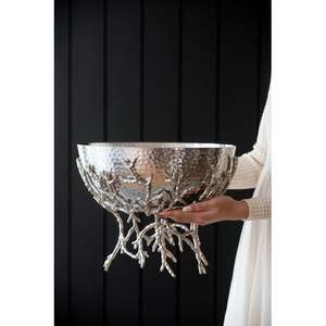 Cuenco de Metal Hecho a Mano con Diseño de Rama de Coral, Estilo Contemporáneo para Uso Decorativo - Product Image 3