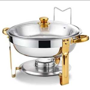 Chauffe-plat classique en acier inoxydable pour buffet d'hôtel, idéal pour maintenir la température des aliments lors d'événements - Product Image 1